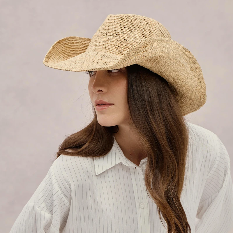 Chapéu de Palha Raffia Premium - Cowboy Hat Straw avaliação e preço