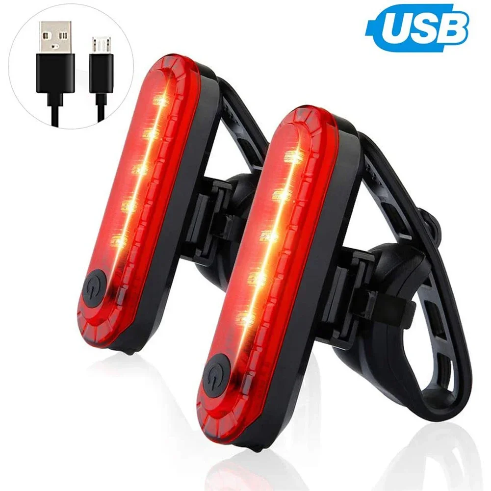 Luz trasera LED recargable por USB para bicicleta, luz roja brillante para ciclismo, iluminación de seguridad para conducción nocturna, luces traseras para bicicleta