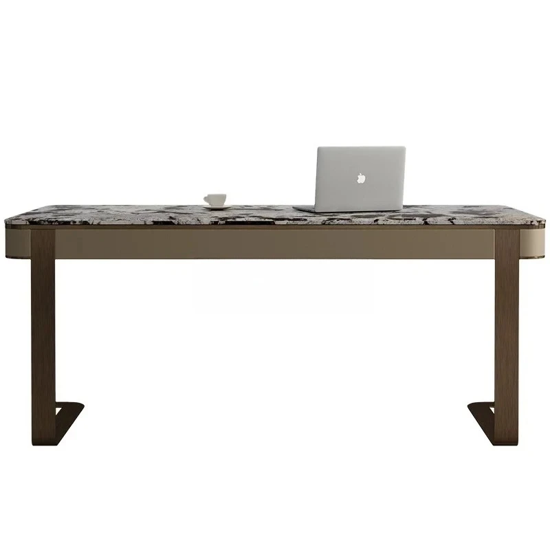Natural luxury stone desk modern designer new large-sized household high-end furniture Italian light luxury desk