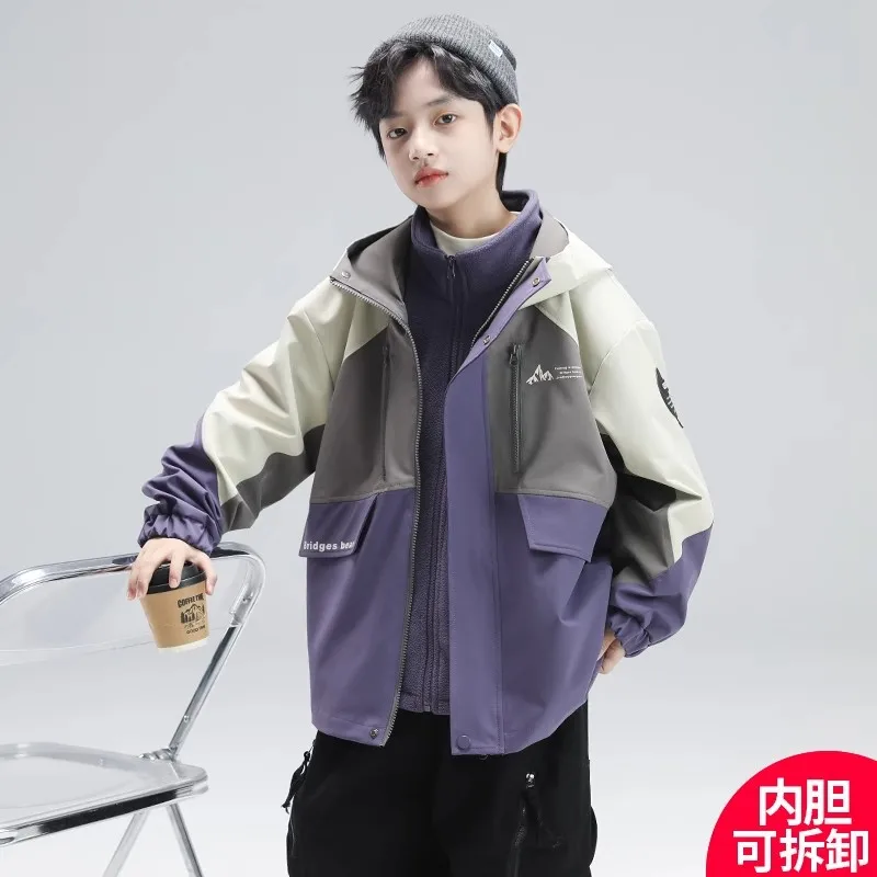 

Children's Clothing Outdoor Children's Jacket Autumn and Winter Three-in-one Ski Jacket Winter Boys Padded Top