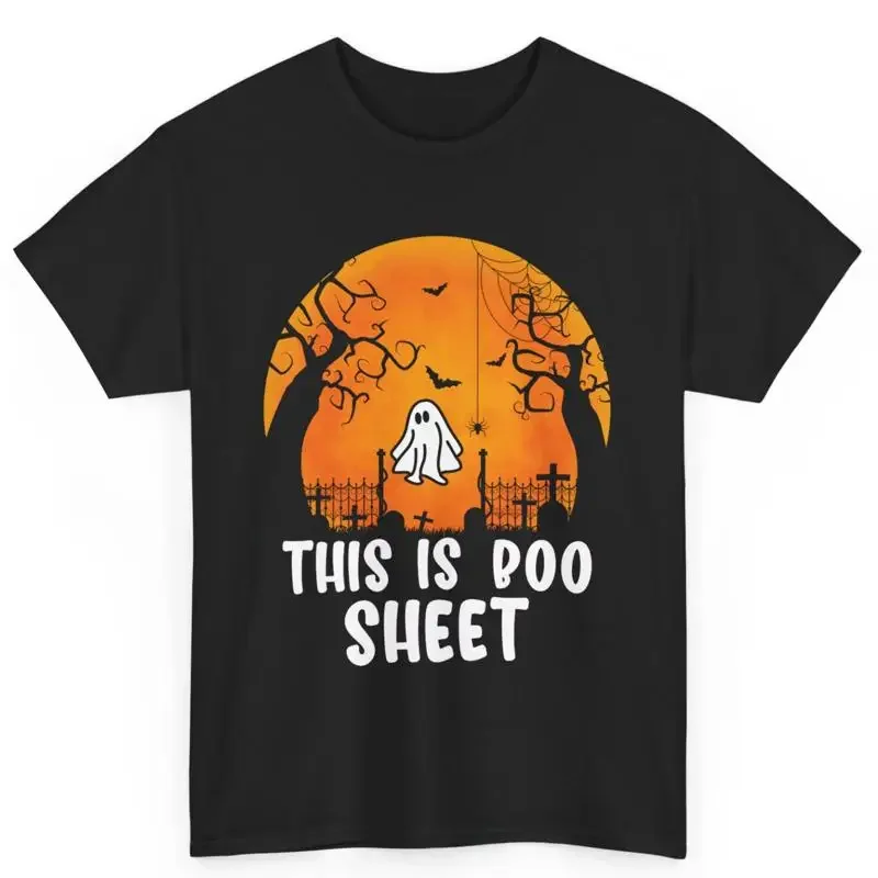 Creepy Halloween Ghost This Is Boo Sheet Funny Cotton T Shirt
