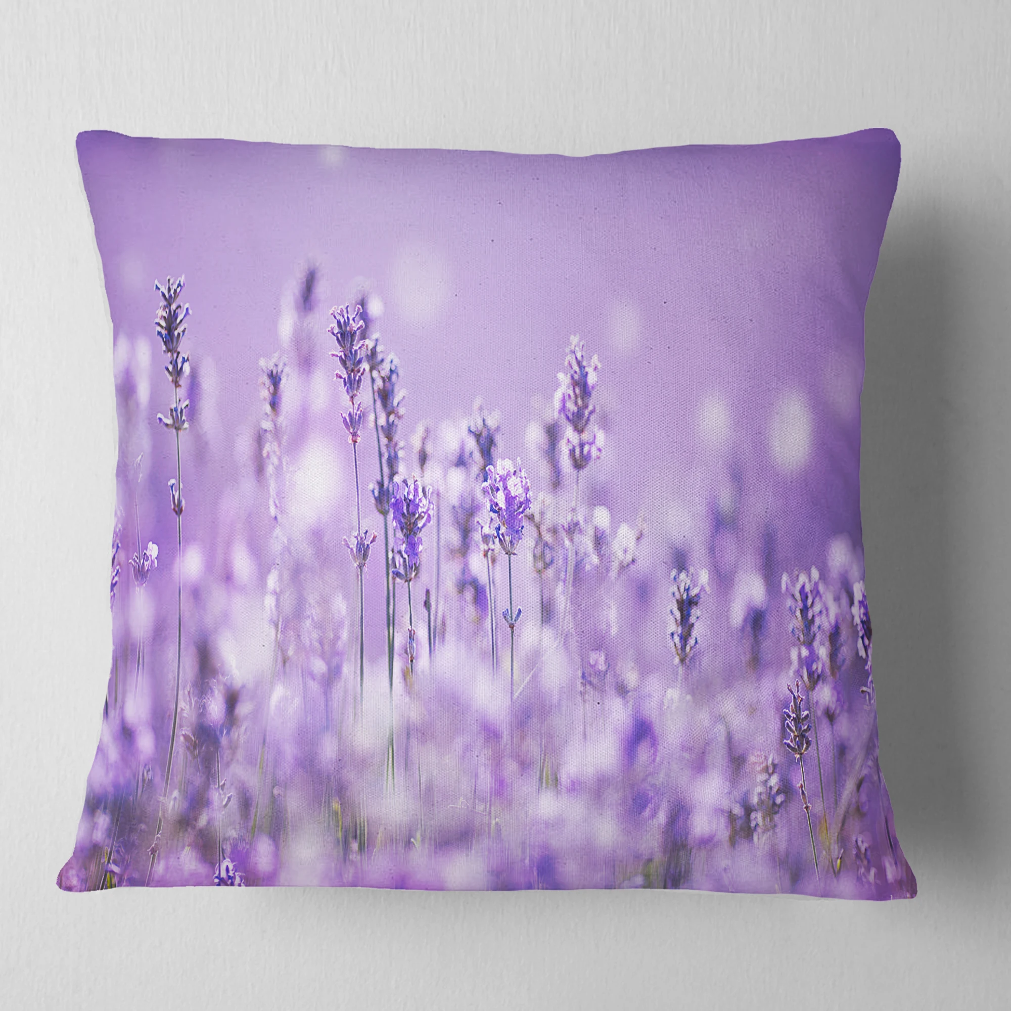 

Stunning purple lavender field landscape design throw pillow 16x16 inches for home decor
