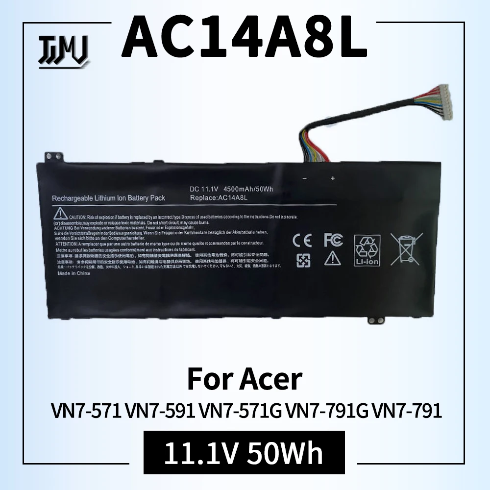 AC14A8L Replacement Battery Compatible for Acer V15 Nitro Aspire VN7-571 VN7-591 VN7-571G VN7-791G VN7-791 Series 11.1V 50Wh