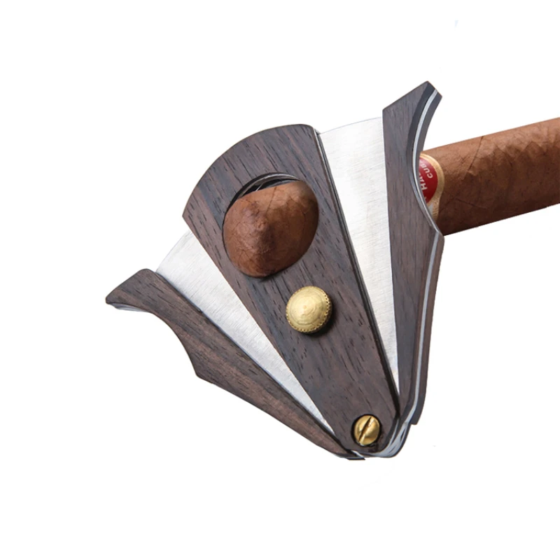 Tijeras de madera para cortar cigarros, cuchillo de hoja afilada, punzón para cigarros, guillotina, herramienta de corte para fumar