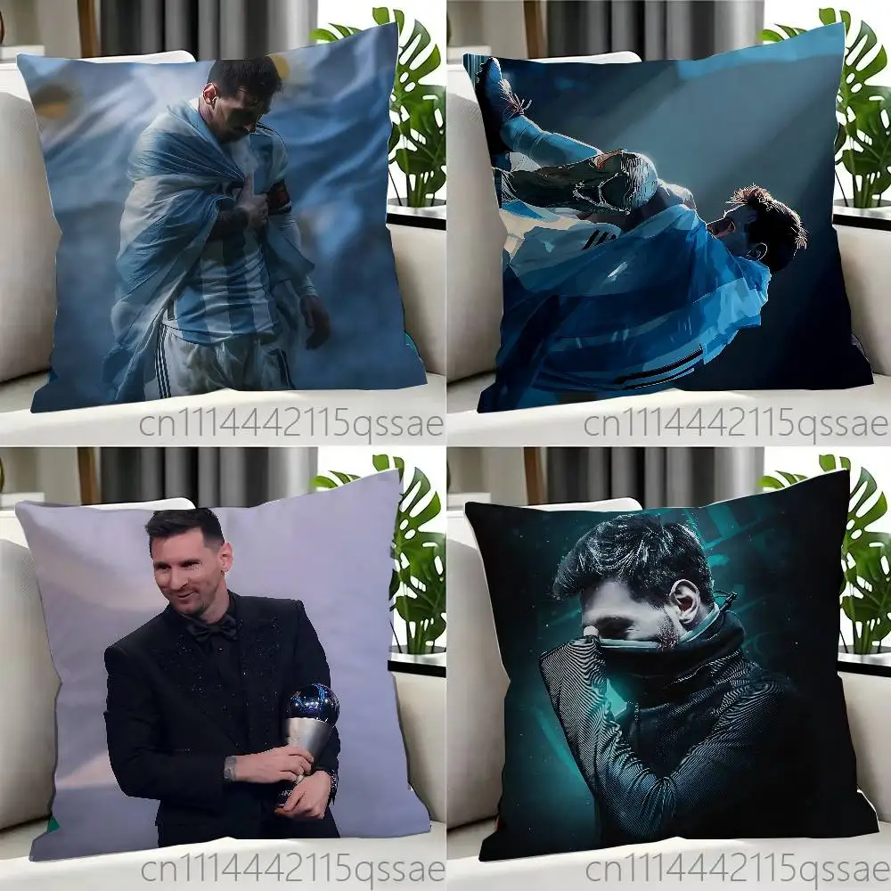 FOR Argentina Lionel Messi Pillow cases Organic Linen Pillow Case Double-Sided Print Cushion Cover for Sofa Home Decor Gift