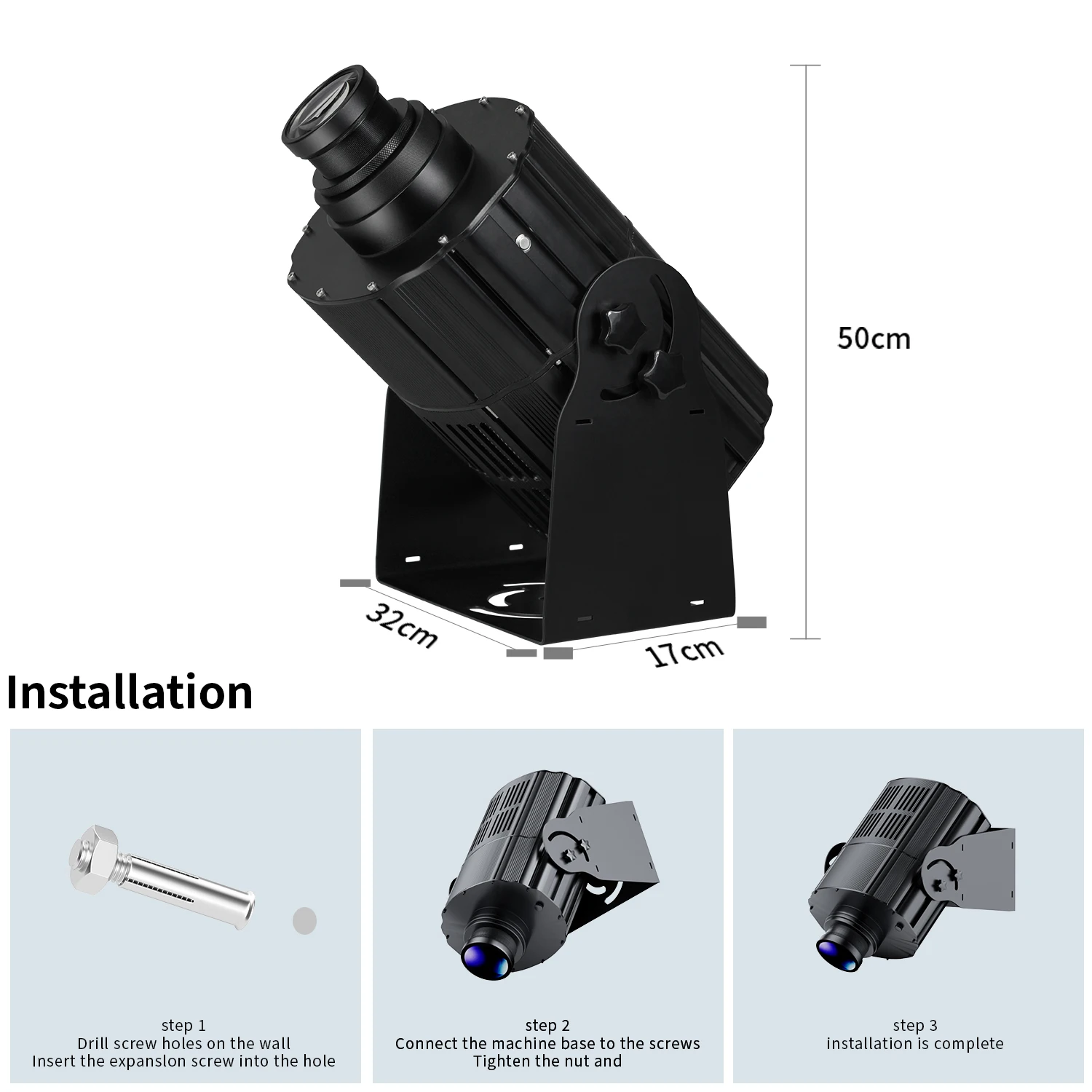 High Power Logo Projector Light Waterproof Gobo Projection 400W 500W 600W 1000W LED Advertising Lights for Business Branding