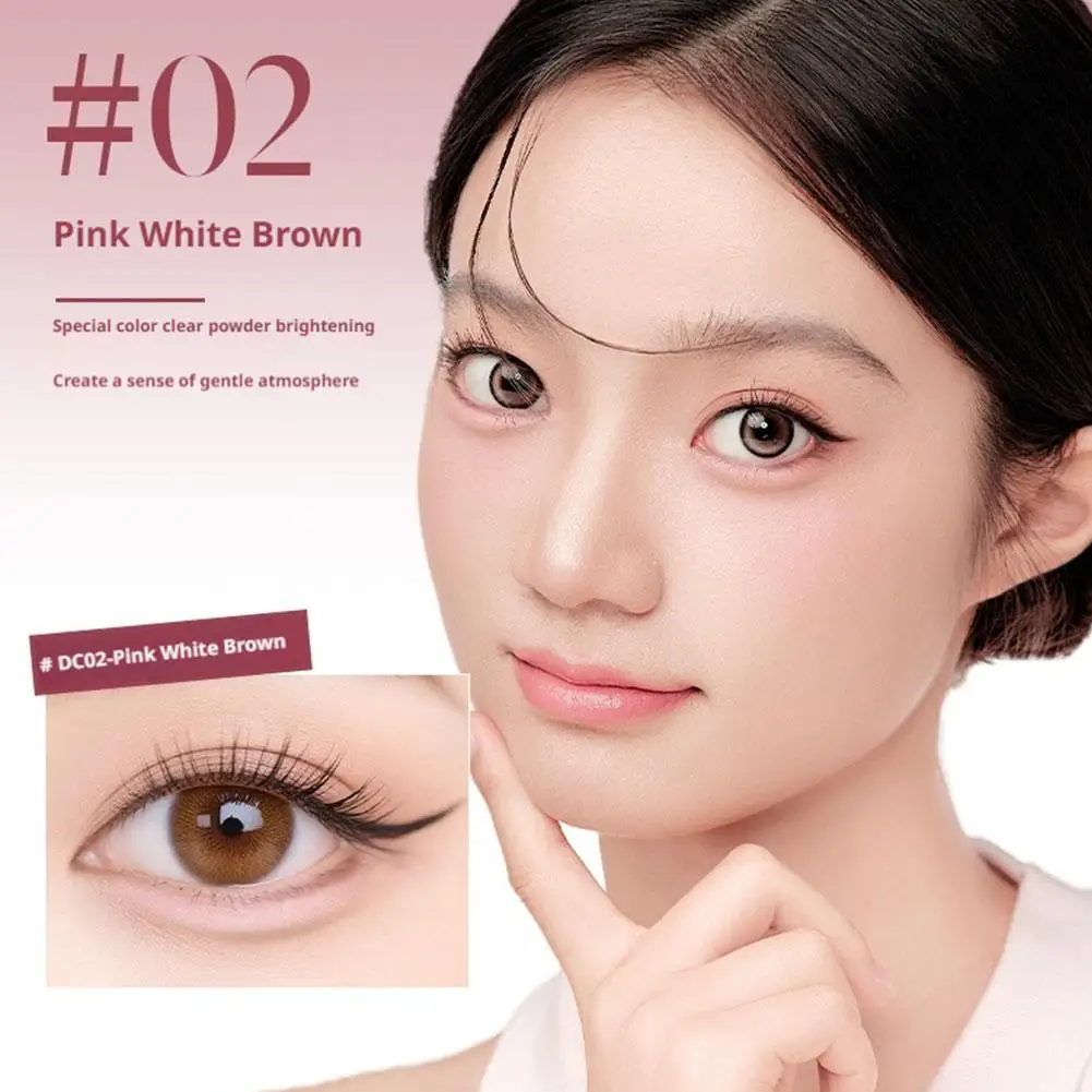 DEZONE Pennello per borsa per occhi a doppio pinyin Modellatura con un solo tempo Aspetto naturale Facile da colorare Disegno Sopracciglia Illumina le ombre