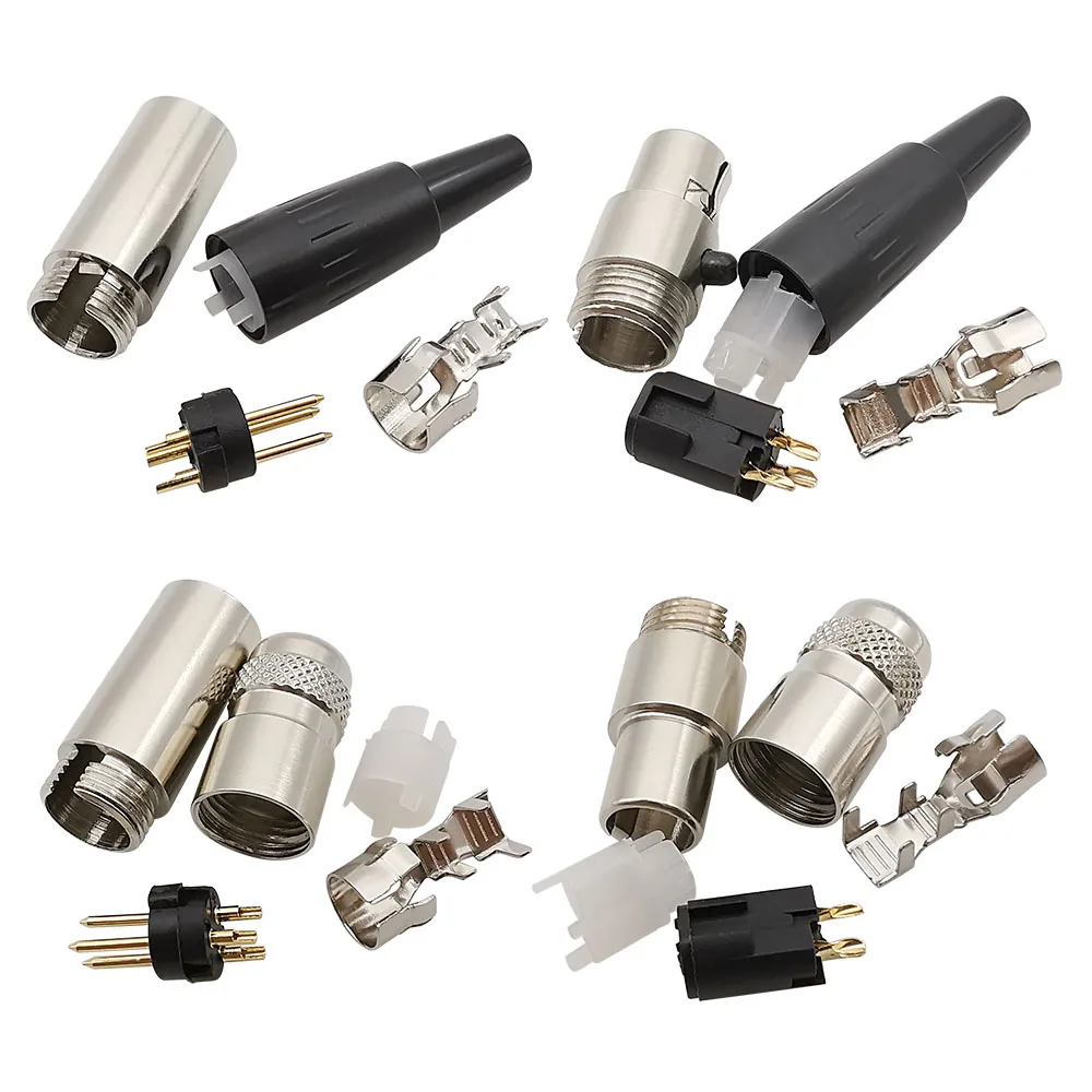 Mini XLR 3 4 5 6 Pin Male Plug / Female Socket Connector Small Mini XLR Aviation Plugs for Soldering Audio Microphone Cable DIY