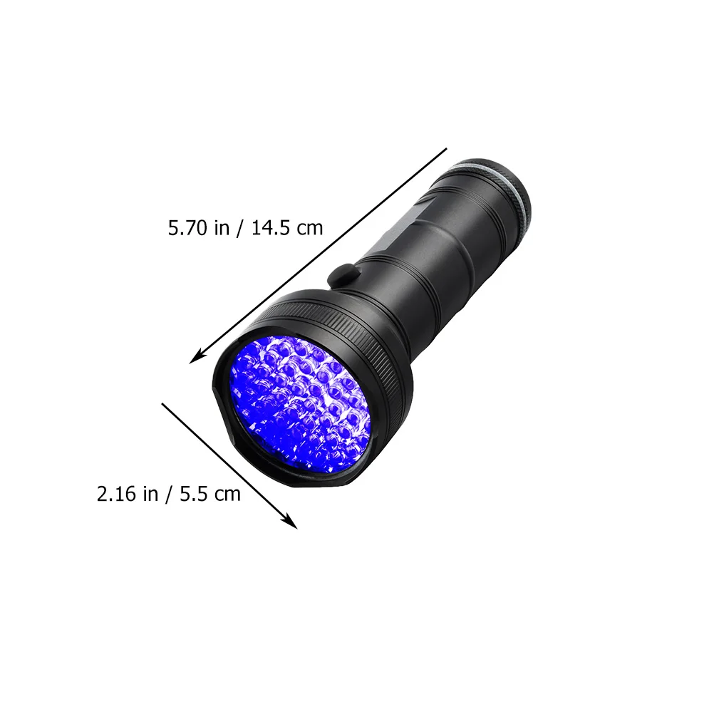 51-LED Handheld Detection Flashlight UV Black Light Aluminum Alloy Anti-Slip Compact Weatherproof for Currency