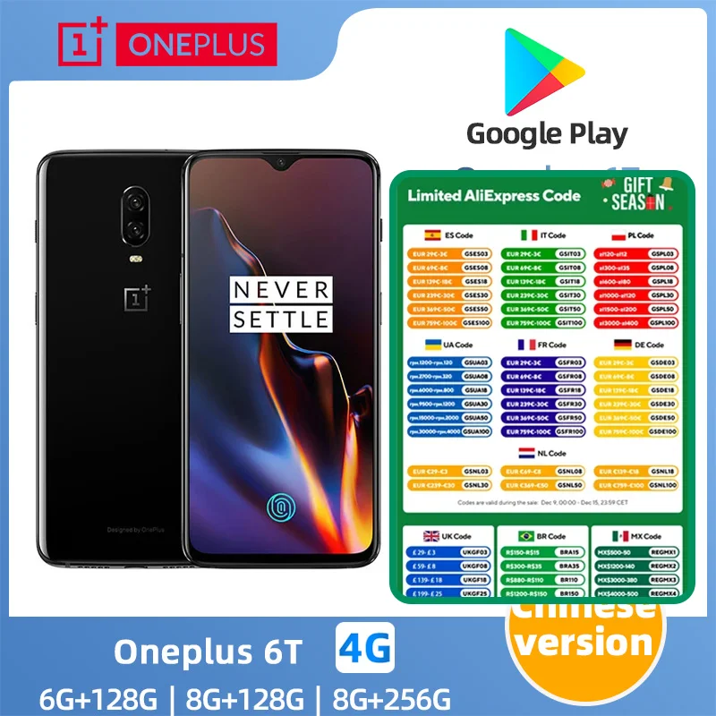 Original Oneplus 6T 4G LTE Mobile Phone Snapdragon 845   6.41