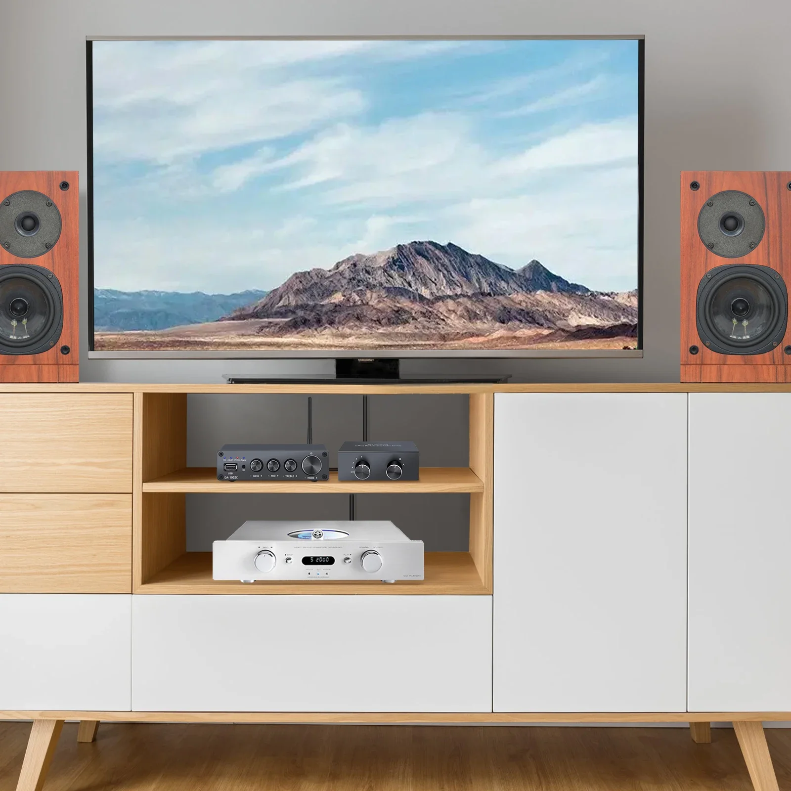 4 طريقة ثنائية الاتجاه RCA ستيريو الصوت التبديل محدد 4X2/2X4 1x2/2x1 L/R قناة الصوت محول الصوت الفاصل مع زر إيقاف