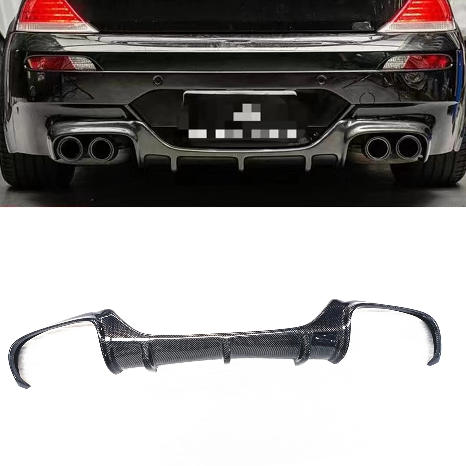 Carbon Fiber Car Rear Bumper Diffuser Spoiler Splitter Plate Bracket Auto Part For BMW E63 E64 M6 2005-2010 VOS Style