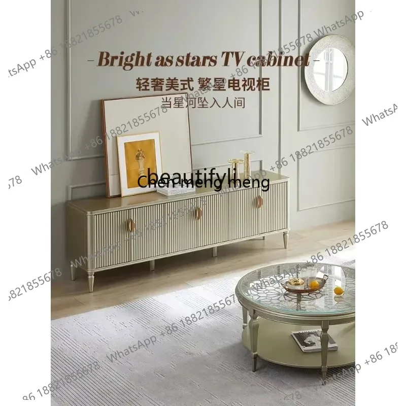 LHY26 ss ss8617 American Light Luxury Solid Wood TV Cabinet Modern French Simplicity Coffee Table TV Stand Living Room Furniture