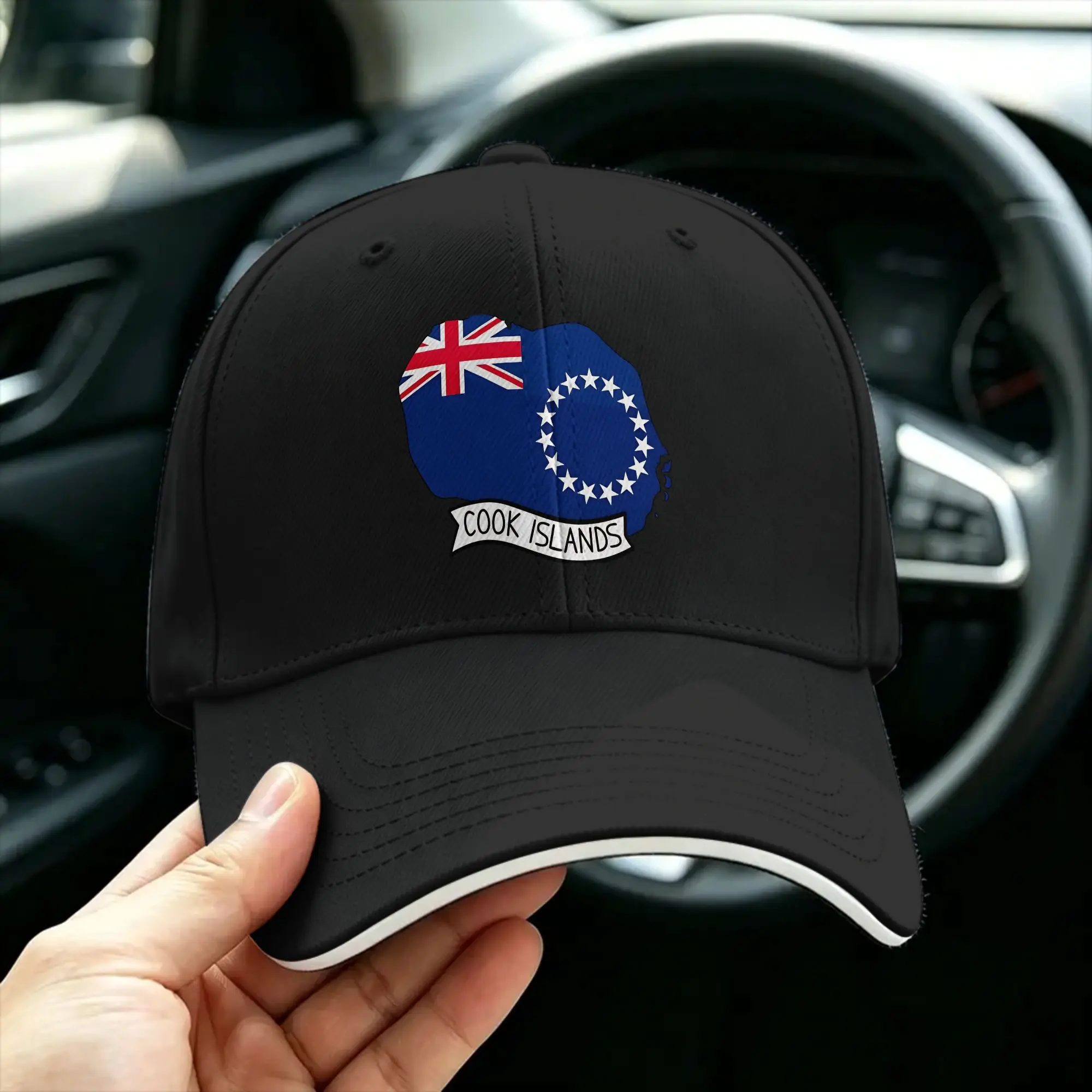 Cook Islands flag Sun Baseball Cap Summer Men Adult  Print Trucker Hat Dropshipping Fitted Retro Tennis Skate Baseball Caps