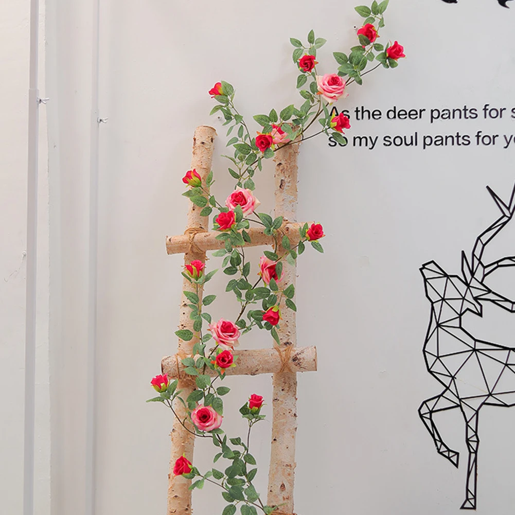 5.9FT الاصطناعي روز جارلاند ورد صناعي الكرمة معلقة نباتات اللبلاب الوردي لقوس الزفاف حفل الخطوبة ديكور