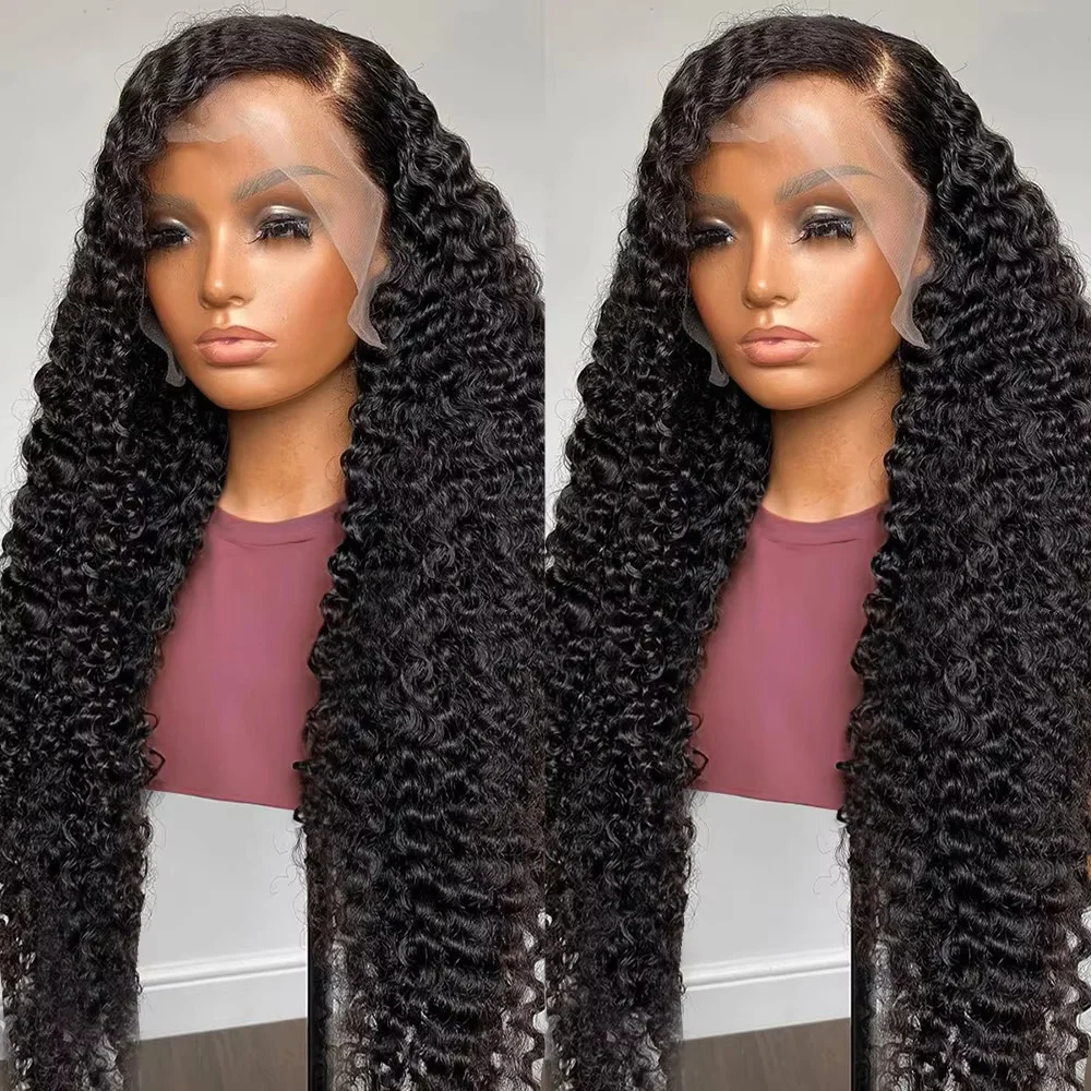 13x6 Lace Front Human Hair Wig Deep Wave HD Lace 100 Human Hair Wigs  Brazilian Curly Preplucked Wig 34inch Lace Frontal Wig