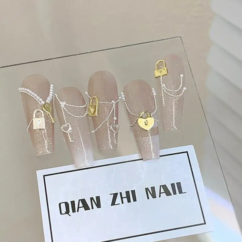 Ins Style Jewelry Light Luxury Practical Mini Size Luxury Design Ease Of Use Metal Key Small Style Nail Art Accessories