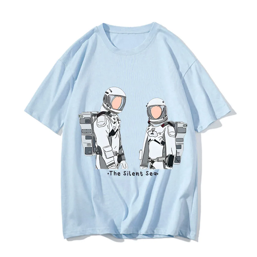 Gong Yoo The Silent Sea Astronauts Print Short Sleeve Men Tees Summer O-Neck Essential Tops Unisex Streetwear Popular T-Shirt