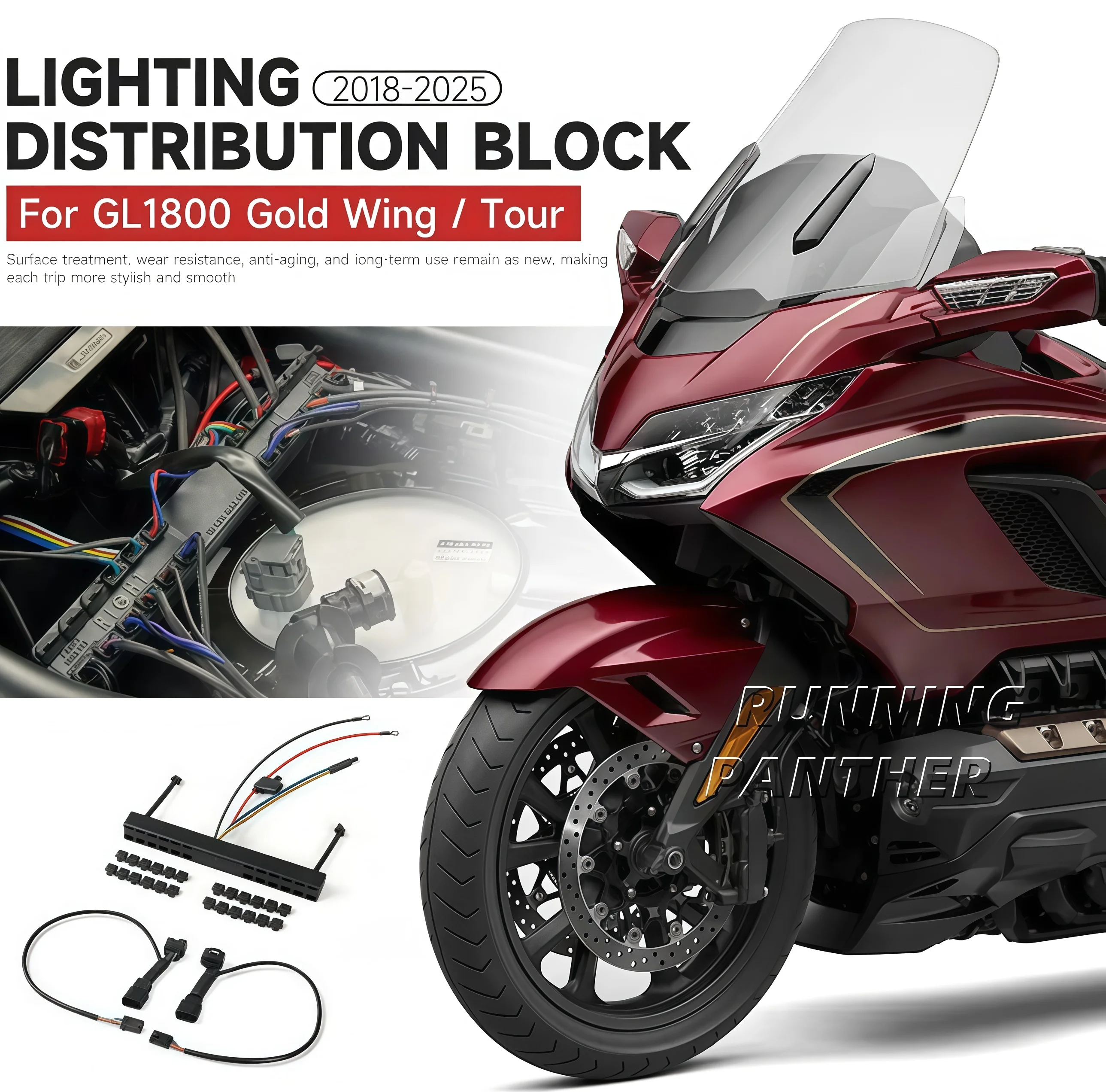 New Motorcycle Plug-N-Play Lighting Distribution Block Cover FOR GL1800 Gold Wing GL1800 Gold Wing Tour 2018-2025 2024