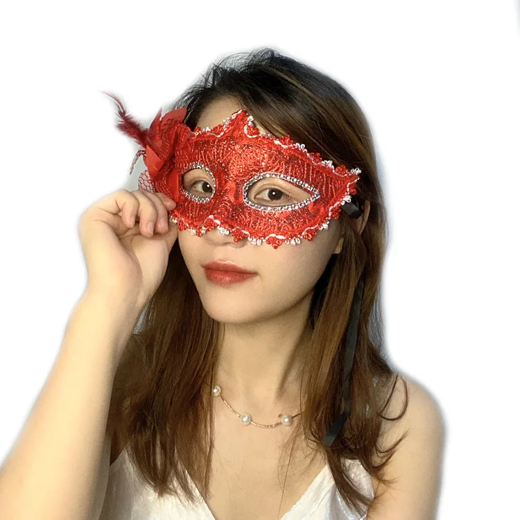 Multi-Color Masquerade Eye Mask Black Lace Fancy Dress Ladies Party Halloween Christmas Dress Beauty & Mystery Masquerade Mask