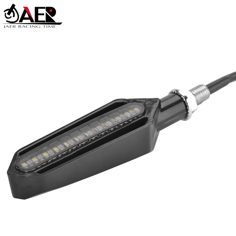 LED إشارة الانعطاف المتتابعة مصباح مكبح أحمر مؤشرات DRL بيضاء وامض ضوء وميض تدفق إضاءة مقاومة للماء الدراجة
