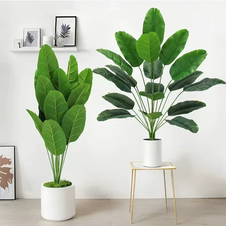 

52CM To 104CM Artificial Tropical Palm Tree Simulation Banana Plant Leaves Real Touch Plastic Plants Home Garden Decoration