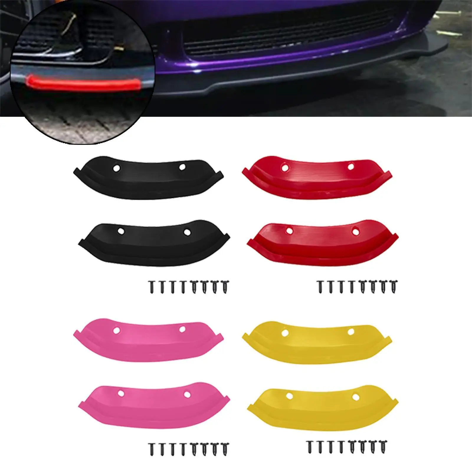 قطعتان من فاصل المصد الأمامي للشفاه سهل التركيب لحماية الملحقات #4