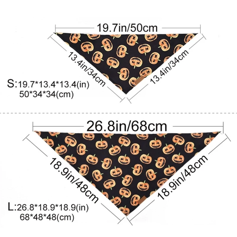 Bandanas en forme tête mort pour chien, écharpes triangulaires, foulard pour animaux compagnie, Halloween