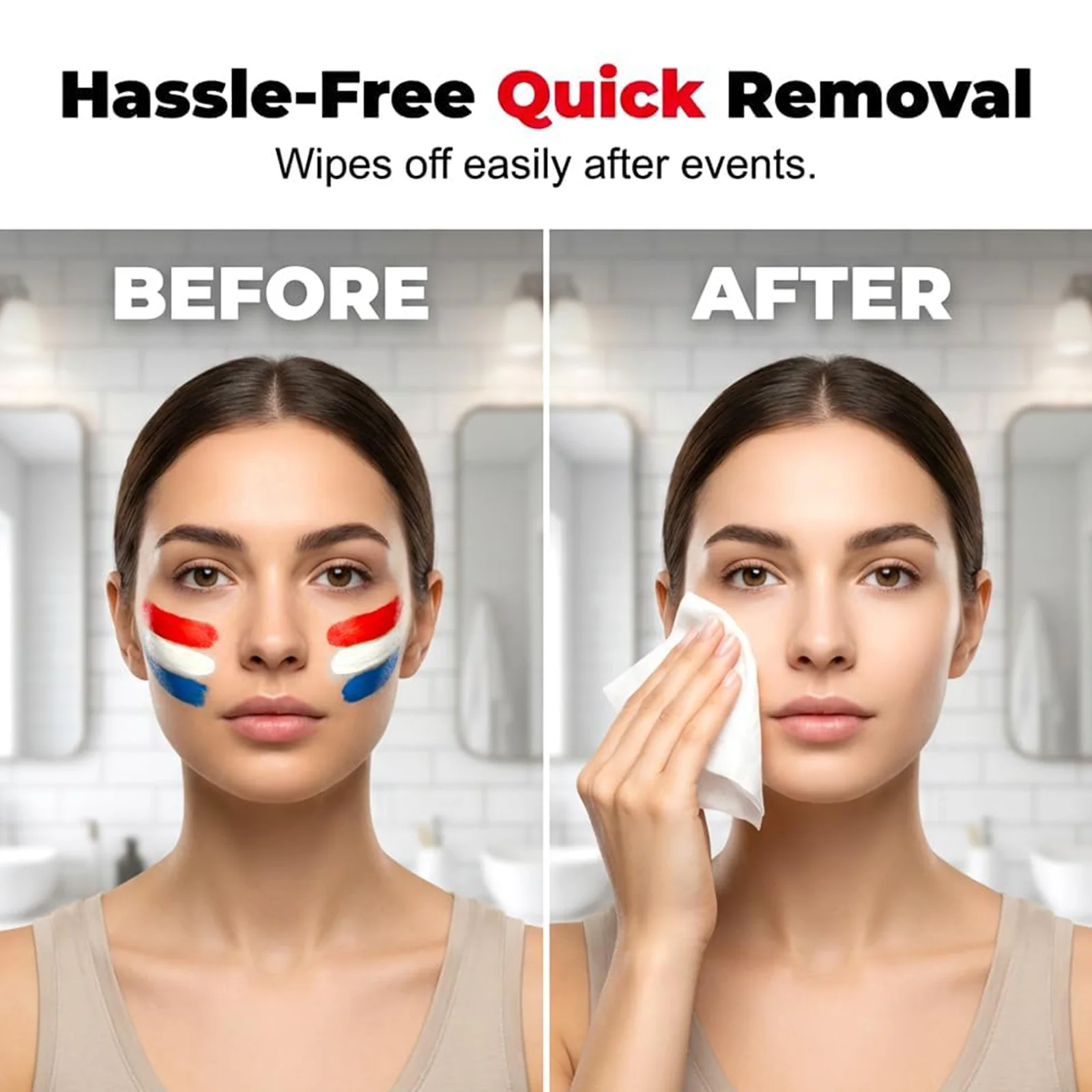 Face Paint Stick Skin-Friendly Washable Face Body Painting Pen Face Paint Pen Stick for Soccer Baseball Football Game Day Party