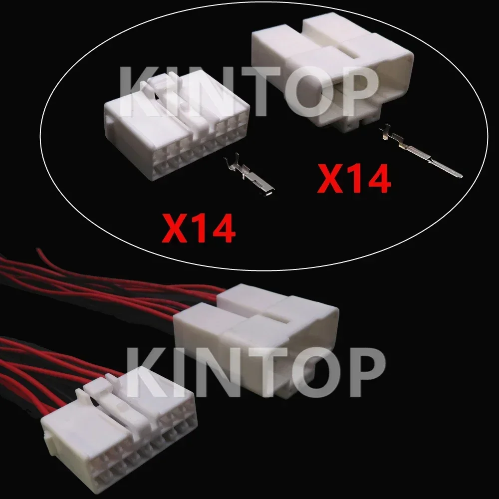 1 Set 14 Pins AC Assembly Auto Male Female Wire Connector MG651110 Car Wiring Terminal Unsealed Socket With Wires  MG641113