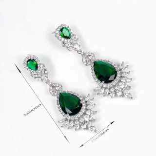 

HIBRIDE Long Temperament Gorgeous sliver color Earrings Women's Dress Decoration Light Luxury Jewelry Wedding Host Gift E375