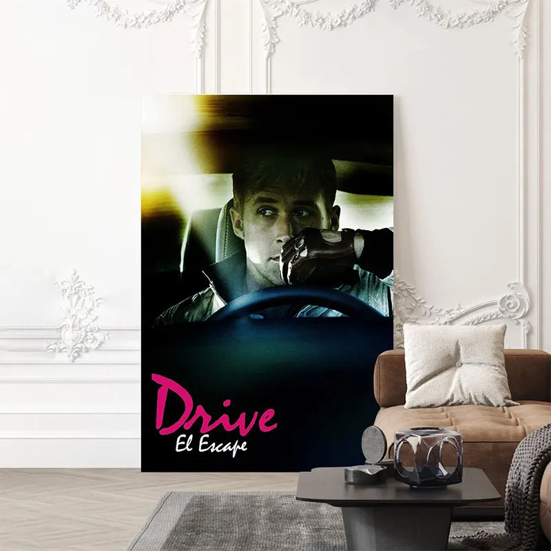 Drive Movie Poster Ryan Gosling Cult Classic Film Canvas Painting Neon Noir Aesthetic Art Cinema Lover Stylish Driver Artwork