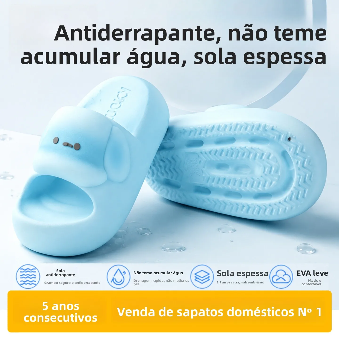Chinelos Infantis Lidan Ni Antiderrapantes, Chinelos de Banheiro Fofos para Meninas, Confortáveis e Macios em Material EVA pa...