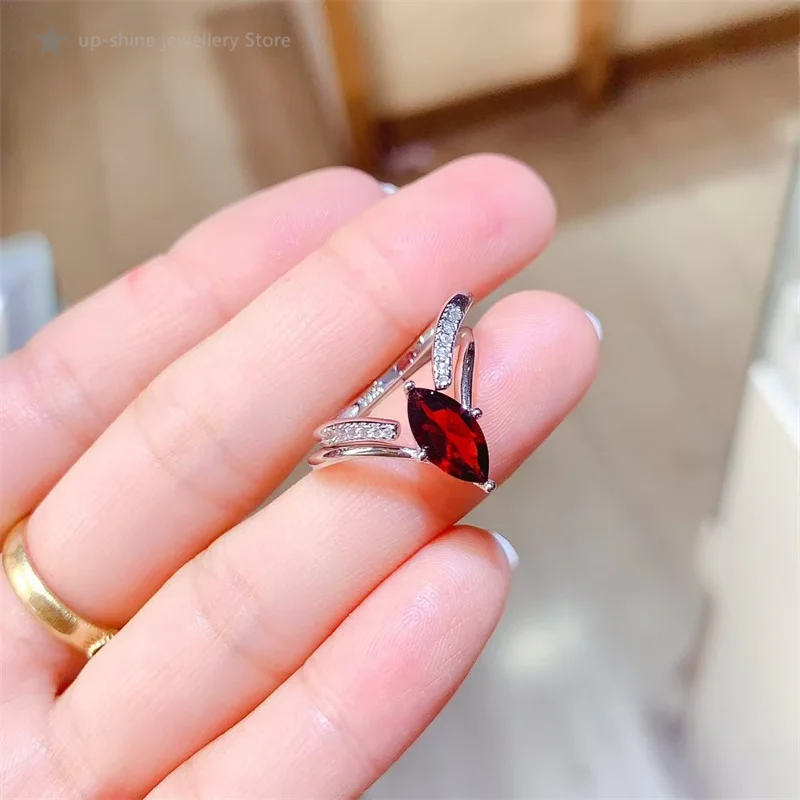 

Vintage Design Natural Garnet Ring, 925 Silver Women's Ring, A Gift for Friends