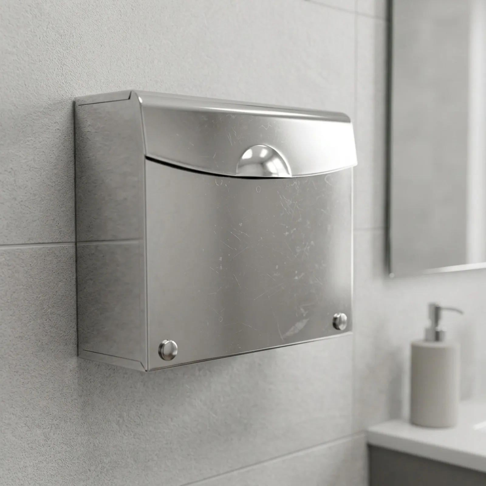 Stainless Steel Sanitary Napkin Disposal Receptacle with Sealed Lid Easy to Clean Suitable for Public and Private Bathrooms