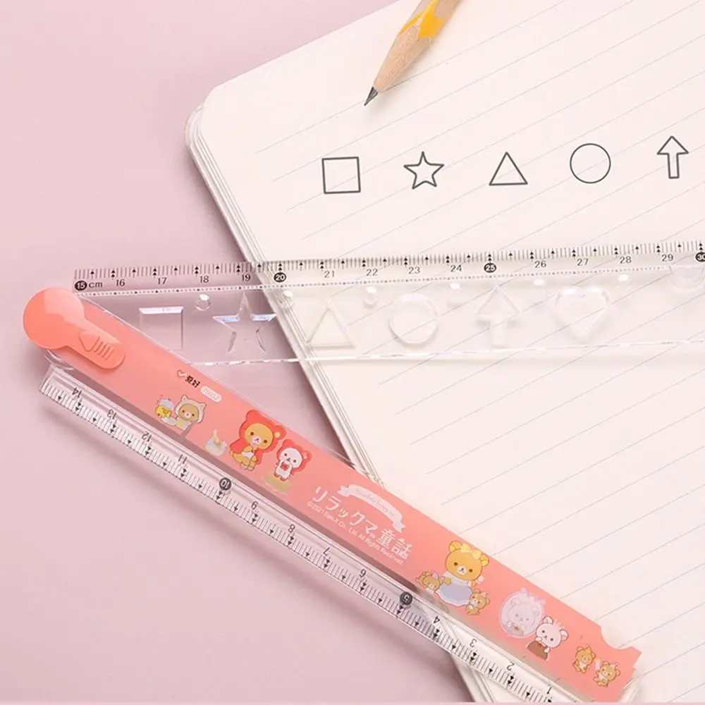 1pc Kawaii Bear Plastic Folding Straight Ruler Cute Stationery Measuring Tool School Office Supplies