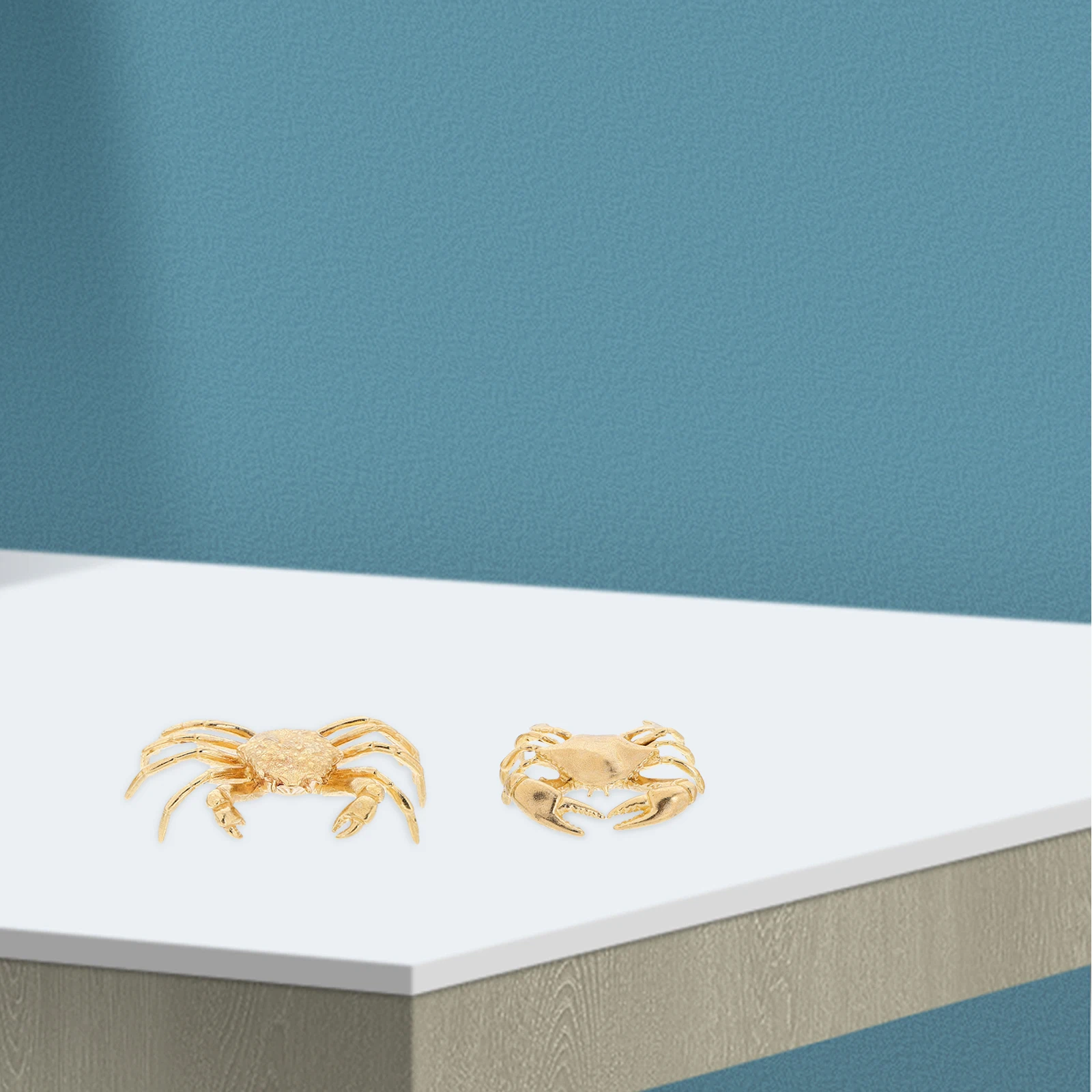 

3pcs Crab nament Retro Desk Decor Miniature Brass Sculpture Figurines Bronze Sculpture Table Decoration