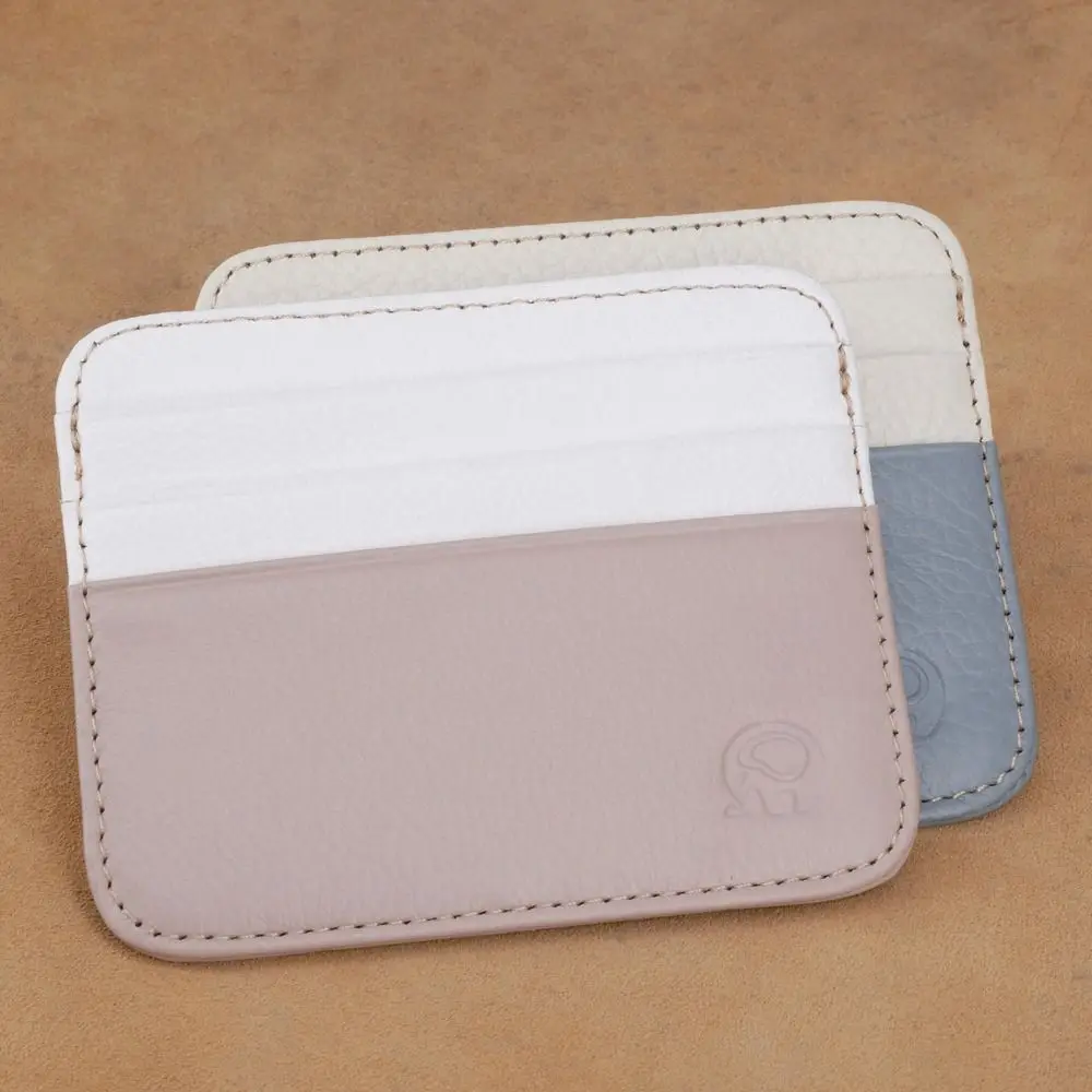 Маленький зажим для карт с узором слона Коровья кожа Минималистичный маленький кошелек с блокировкой RFID Передний карман