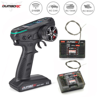 DUMBORC 2.4G 10CH Digital Radio Remote Controller DDF-350 Transmitter  HD Screen with Receiver for RC Car Boat Tank FHSS System