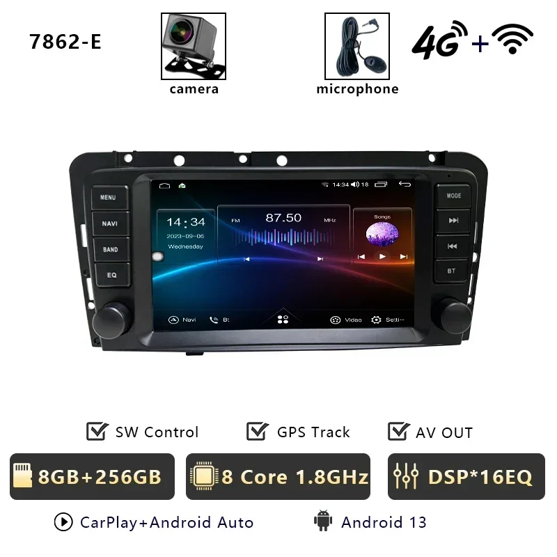 CHSTEK Autoradio Draadloze Carplay Multimedia Speler Voor VOLVO XC70 V70 S60 S40 V40 2005-2008 Android 13 Qualcomm navigatie GPS