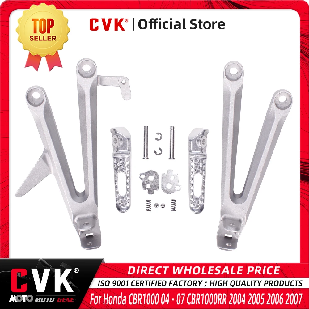 CVK Aluminium Rear Footrests Bracket Kit Foot Pegs Rests Assembly For Honda CBR1000 04 - 07 CBR1000RR 2004 2005 2006 2007