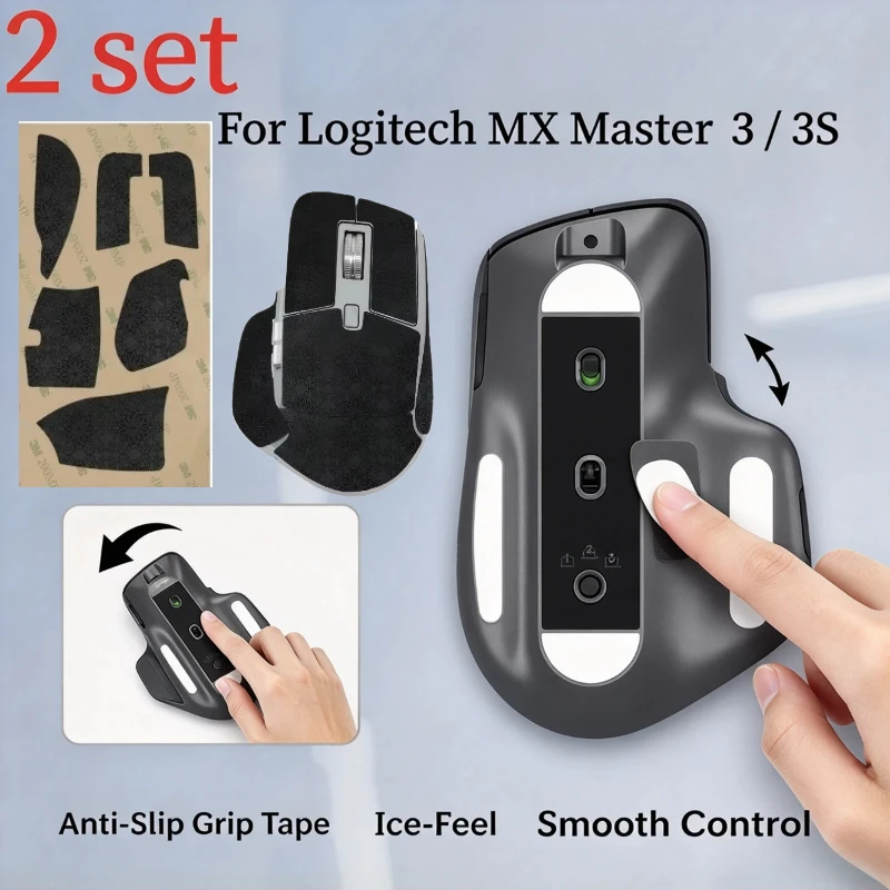 Slim Curved Edge ICU PTFE Mouse Feet For Logitech MX Master 2/2S/3/3S， Smooth Durable Gaming Skates