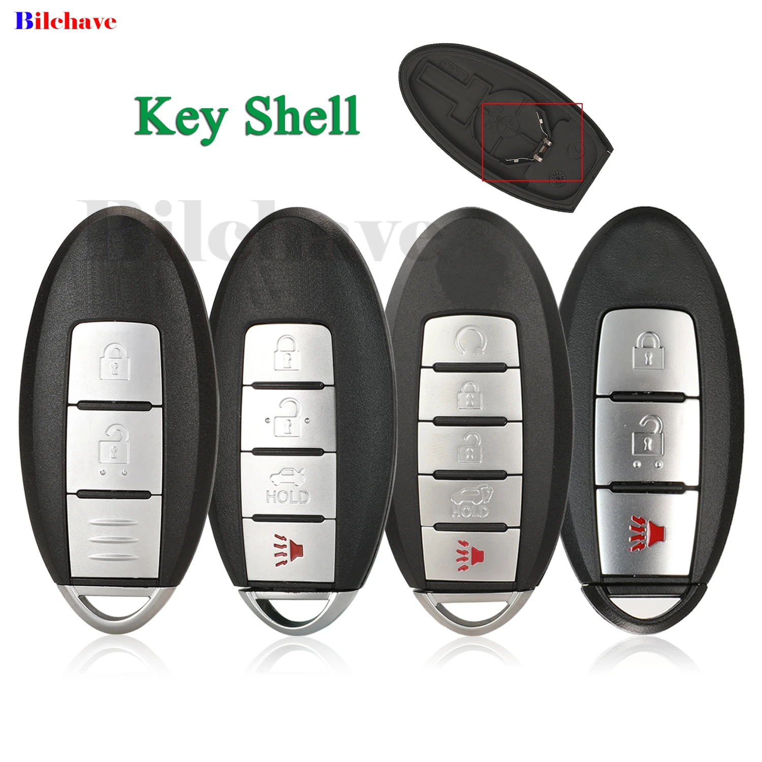 Jingyuqin 2/3/4/5 Button Remote Key Shell For Nissan Cube Juke Versa Note X-Trail Qashaqai Sunny Juke Altima TIIDA Murano Maxima