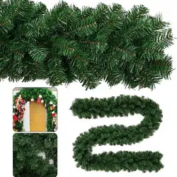 Christmas Vine Green Garland With Lights Pine Tree Window Rattan Christmas Branch DIY Hanging Ornament Decoration Mall Shop B4R7