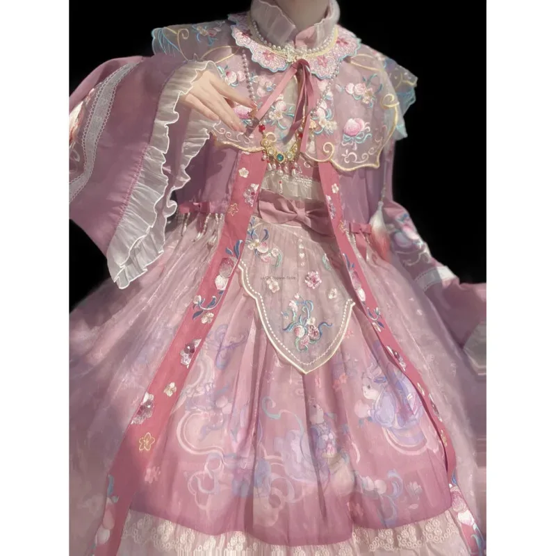 

Fairy Dresses Rabbit Mid Autumn Festival Cloud Shoulder Han Element Dress Chinese Style Dress Lolita Dress