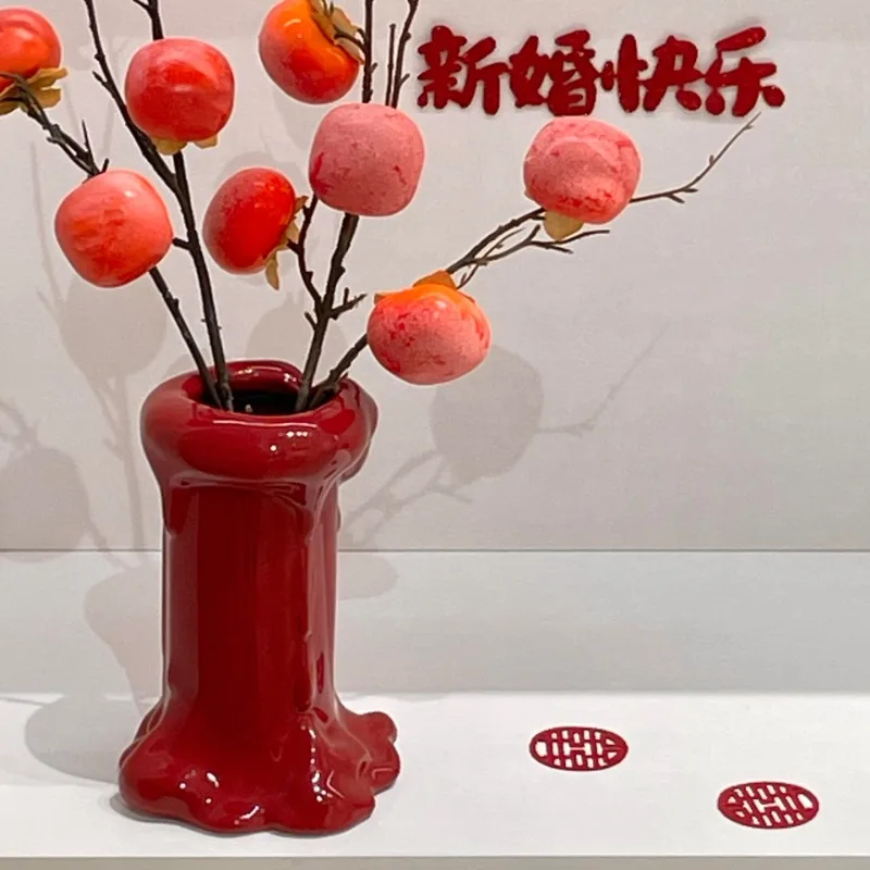 Candle Melting Vase Ceramic Wedding Engagement Decoration Ornament Creative High-end Floral Arrangement Ornament