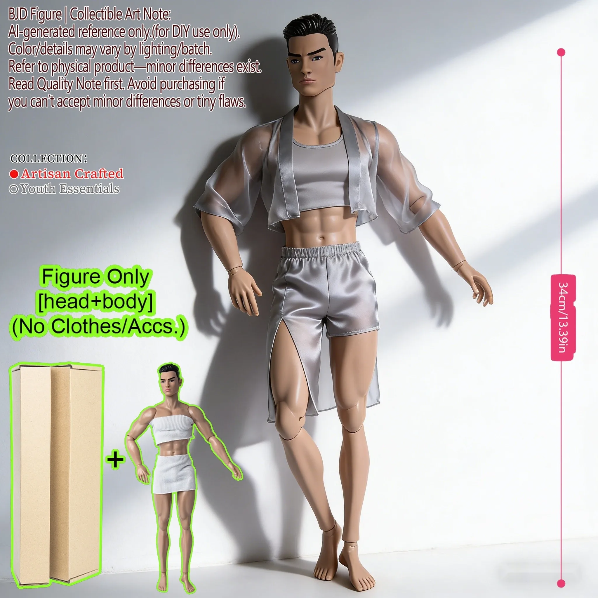 

1/6 BJD MJD Articulated Supermodel Doll 12.6 Inch Ball Jointed Posable Collectible Realistic Skin NoClothes