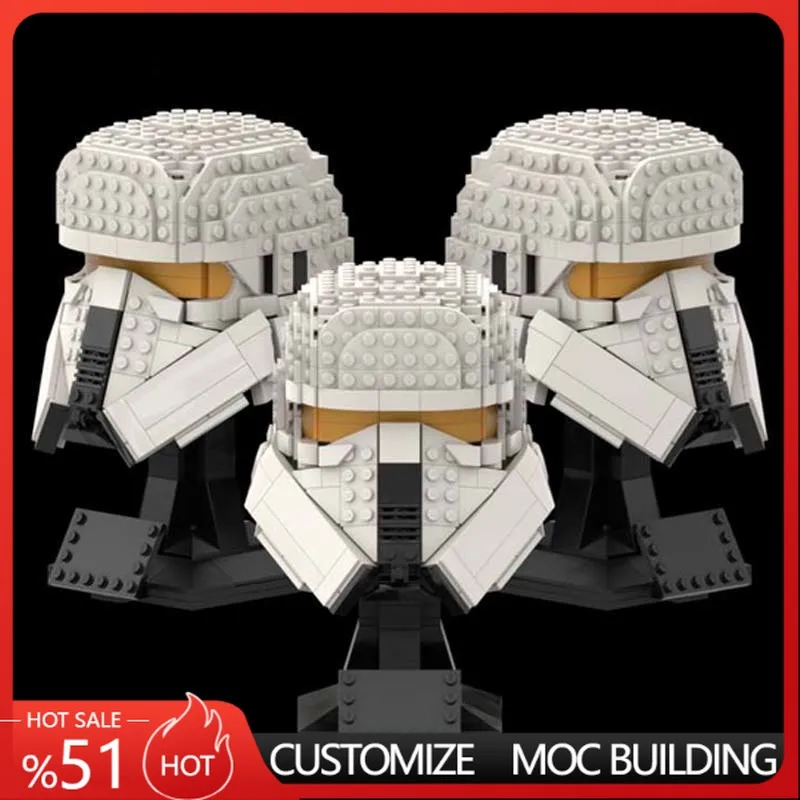 

526PCS Sci Fi Soldier Helmet MOC Model Custom Building Blocks DIY Educational Assembly Toy For Collection Display Birthday Gifts