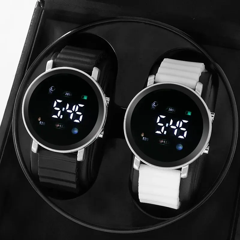 男性用LEDデジタル時計カップル時計スポーツミリタリーシリコン時計電子時計hodinky reloj hombre