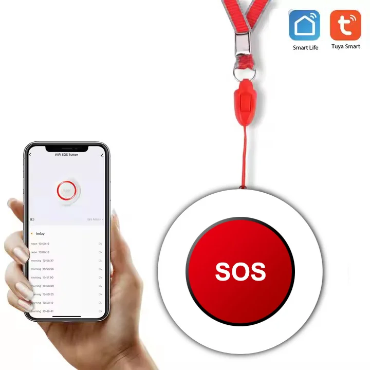 Tuya Wifi Smart SOS Emergency Button, SOS Panic Call Button Personal Alarm for Elderly Seniors Patient Disabled Handicapped Kids